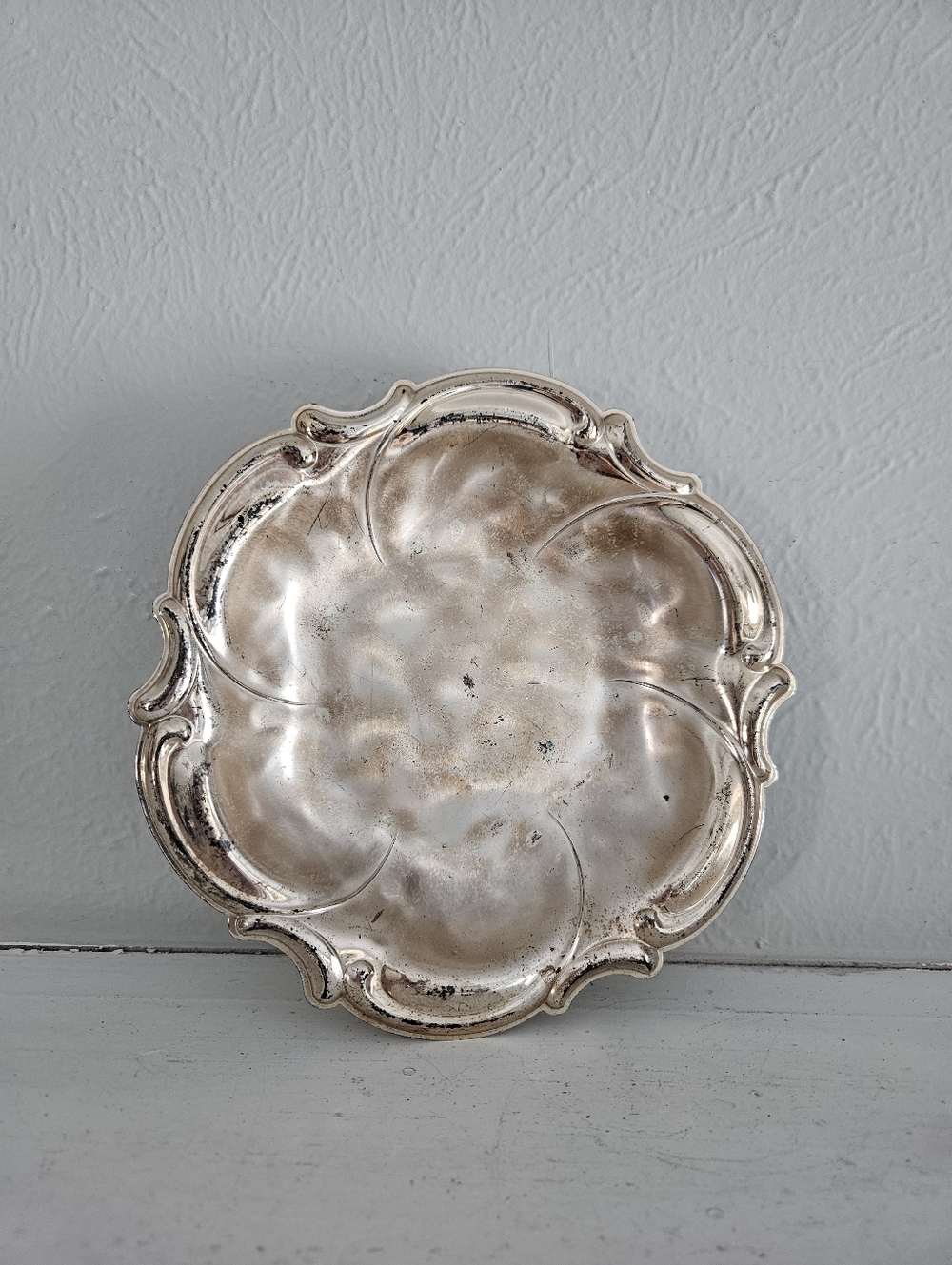 Vintage Caravelle Silverplate Footed Decorative Serving Bowl/Dish